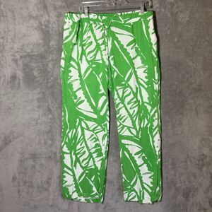 LILLY PULITZER TARGET Womens Pants L Green White Boom Boom Wide Leg Palazzo